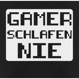 Shirtracer 50 x 50 cm - Statement Sayings - Gamer schlafen nie - 50 x 50 cm - Black - Gaming Cushion Cover with Saying Sayings Game Cover and Filling Saying Cushion Cover Funny