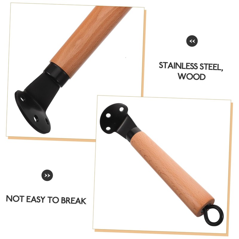 KICHOUSE 2pcs Beech Wood Wok Handle Scald-proof Pot Handle Detachable