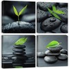 Zen Canvas Wall Art Black Pebble Stone in Water Pictures