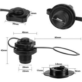2 Pcs Black Air Valve Inflatable Kayak Screw Air Valve Spiral Air Plugs Replacement Raft Canoe Airbed PVC Boat Gloves Drysuits Kayaking Water Sports Kayak Accessories