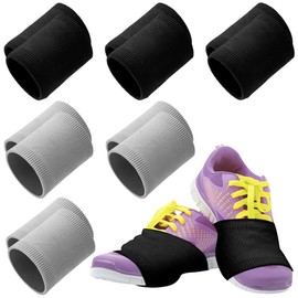 ZUYYON 6 Pairs Dance Shoe Socks Over Sneakers Shoe Cover on Smooth Floors Dancing Shoe Sliders Ballet Dancers Turning Socks, Black+grey, One Size