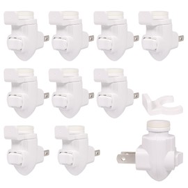 Deridi Plug in Night Light Module Socket with ON/Off Switch with Shade Mounting Clip for Decoration for Your Night Light (10Pack)