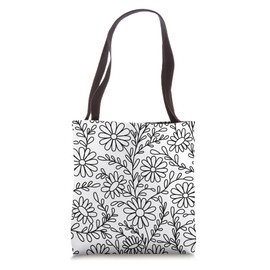 Color Your Bag Choose Your Own Colors Cute Flower Floral Tote Bag