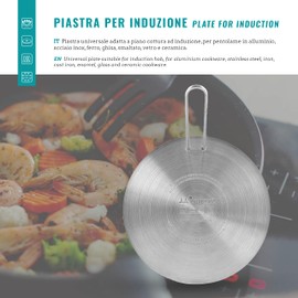 INOXPRAN Induction Plate, Stainless Steel, Grey, 21 x 21 x 0.5 cm