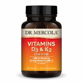 Dr. Mercola Vitamins D3 & K2 Low Dose, 30 Capsules (30 Servings)