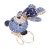 Bear Keychain Electroplate Long Bright Rhinestones Bear Keychain with Hook