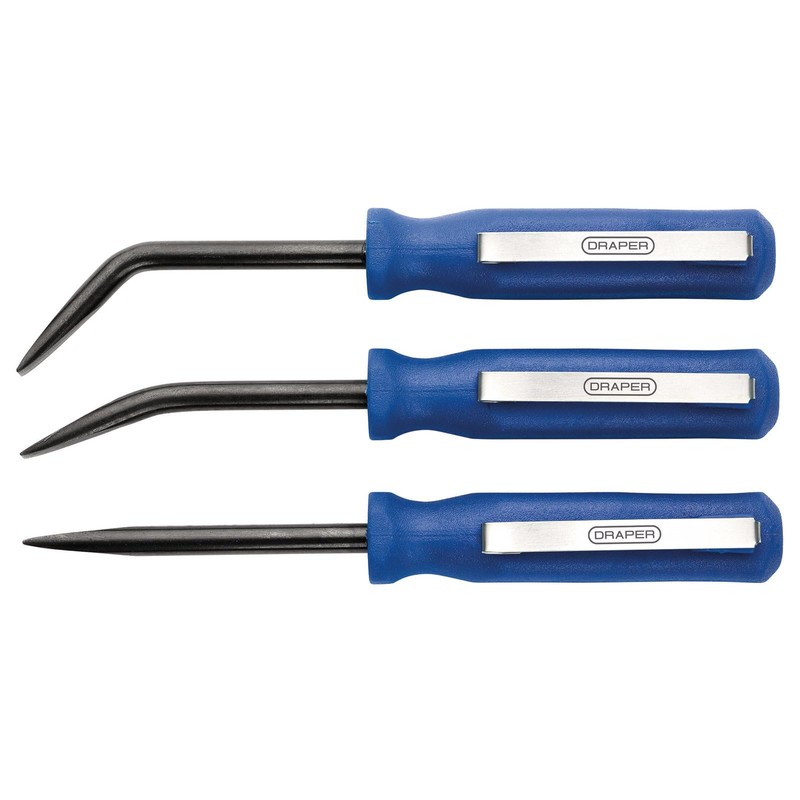 Draper 30598 3pc Mini Pocket Pry Bar Set, 125mm, Blue