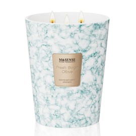 M&SENSE FreshSage Citrus Scented Candles for Home, 3-Wick Highly Scented Jar Candles, Extra Large Candle 35 Oz 150 Hours Long Lasting Burning, Relaxing Aromatherapy Candle for Stress Relief,Meditation