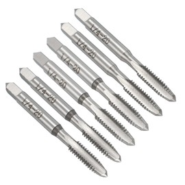 sourcing map 2 Set Hand Tap Set, 1/4-20 UNC 2B Thread Taper + Plug + Bottom Taps, High Speed Steel (HSS) Screw Threading Tapping Tool Kit