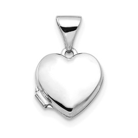 Jewels By Lux 14k White Gold Polished Heart-Shaped Locket