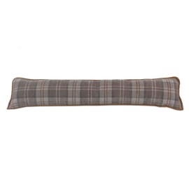 Classic Home Store Balmoral Check Draught Excluder Door or Window Chenille Draft Guard Stopper Cushion (Natural)