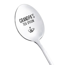 Grandpa Birthday Gift from Grandson Granddaughter Grandpa's Tea Spoons for Grandpa Papa Tea Lover Gifts for Grandpa Grandfather Christmas Father's Day Gift Stainless Steel Tea Spoon