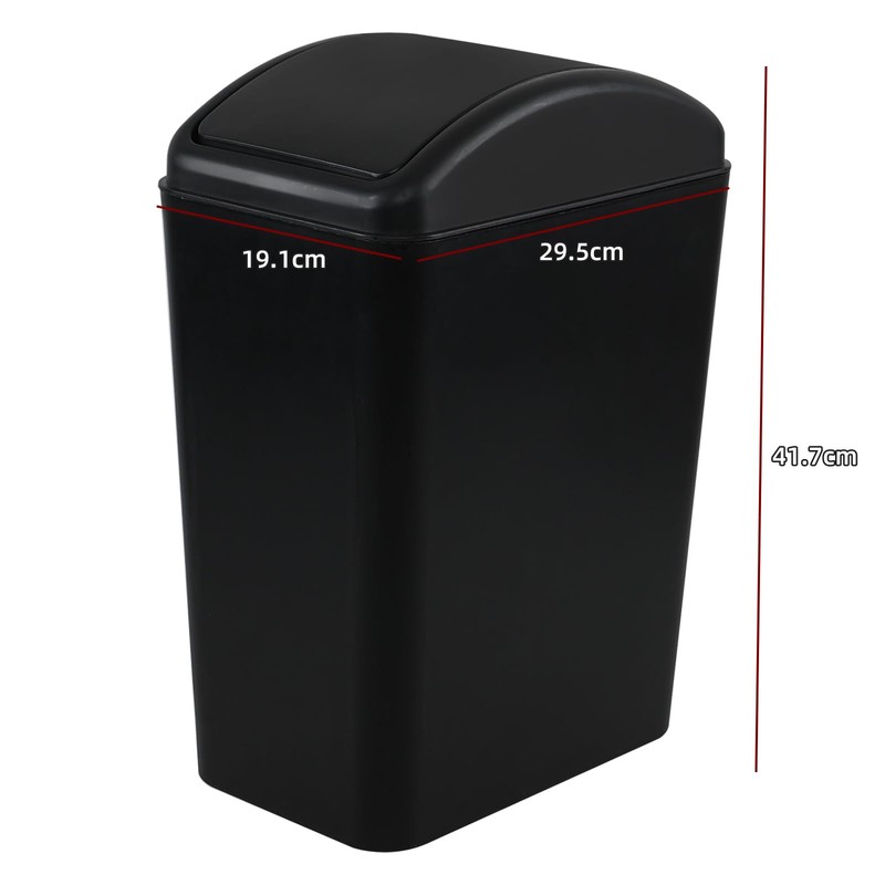 Afromy 15L Plastic Swing Top Trash Can, Slim Garbage Can