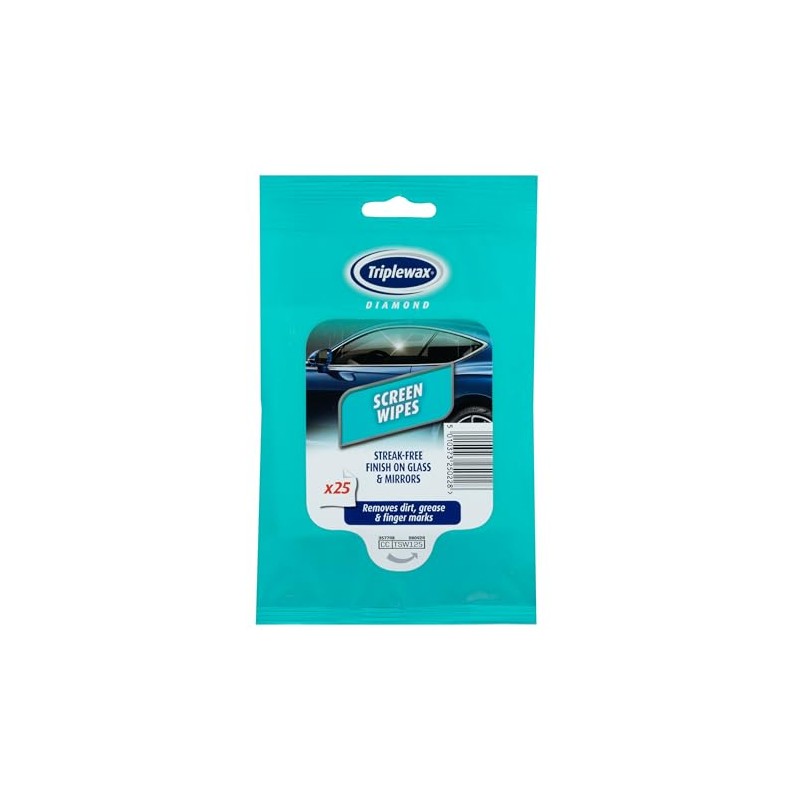 Triplewax Screen Wipes - Glass Cleaning Wipes for Car windows,