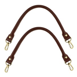 Hahiyo Purse Handle Replacement Cowhide Leather Handle Strap Shoulder Handbag Tote Belt Lobster Swivel Clasp Buckle Sturdy Easy Clip on Attach Stay on Not Slip off Not Leave Mark on Body 15.7inch 2PCS