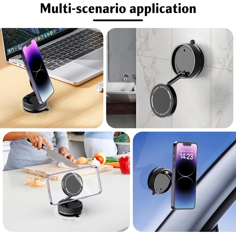 Kimmol Magnetic Phone Holder,360° Rotation Adjustable Vacuum Suction Phone cardles