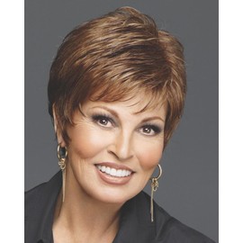Whisper Wig Color SS10 - Raquel Welch Women's Wigs Wavy Layered Boy Cut Memory Cap Bundle with Comb, MaxWigs Hair Loss Booklet