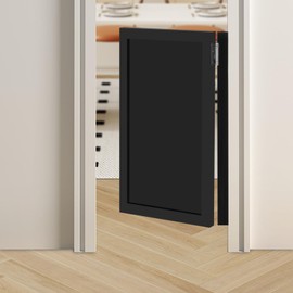 Undercat Swinging Door Cafe Door Solid Wood Partition Door Automatic Closing Two-Way Saloon Doors Half-Waist Doors for Hallway Porch Kitchen Bar Counter Entrance, 23.62 * 35.43 in, Black