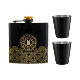 Maxwell & Williams Wicked Hip Flask Set in Wizard's Palace Gift Box, Black (4 Pieces)