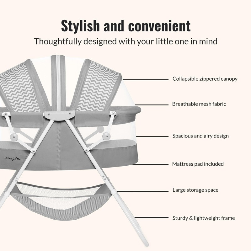 Dream On Me Karley Bassinet, Grey