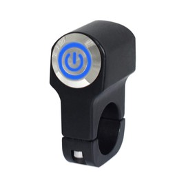 Interruptor de luz antiniebla de 22 mm de 7/8 pulgadas de encendido y apagado para manubrio de motocicleta, interruptor de luz antiniebla con luz indicadora azul, 12 V