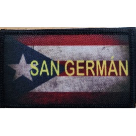 Puerto Rico Flag San German Patch W/ VELCRO® Brand Fastener Camouflage