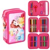 TDL Princess Pencil Case, 3 Zips, Assorted Stationery, 21 x