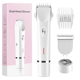 Bikini Trimmer for Women Electric Razors for Women, Double Head Dual Purpose, IPX7 Waterproof Hair Razor, Ceramic Blade Hair Trimmer Wet & Dry Use,Womens Painless Electric Shaver for Facial and Body