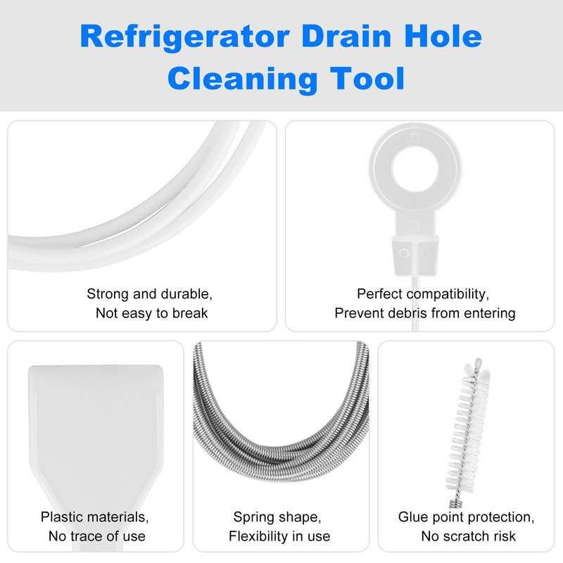 Refrigerator Drain Cleaning Tool, 8 PCS Reusable Waterline Buddy For