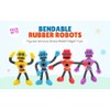 AMERICAN WIT Cool Colorful Bendable Flexible Rubber Robots (4") Figures