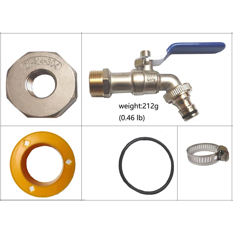 2" Drum Faucet Stainless Steel Barrel Faucet with EPDM Gasket