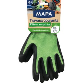 MAPA - Short work made from recycled fibres - Gardening gloves made from recycled fibres - Flexible and robust - 1 pair - Medium