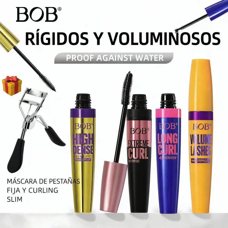 Máscara De Pestañas Volumen Y Alargador 60g Negro+ Rizador