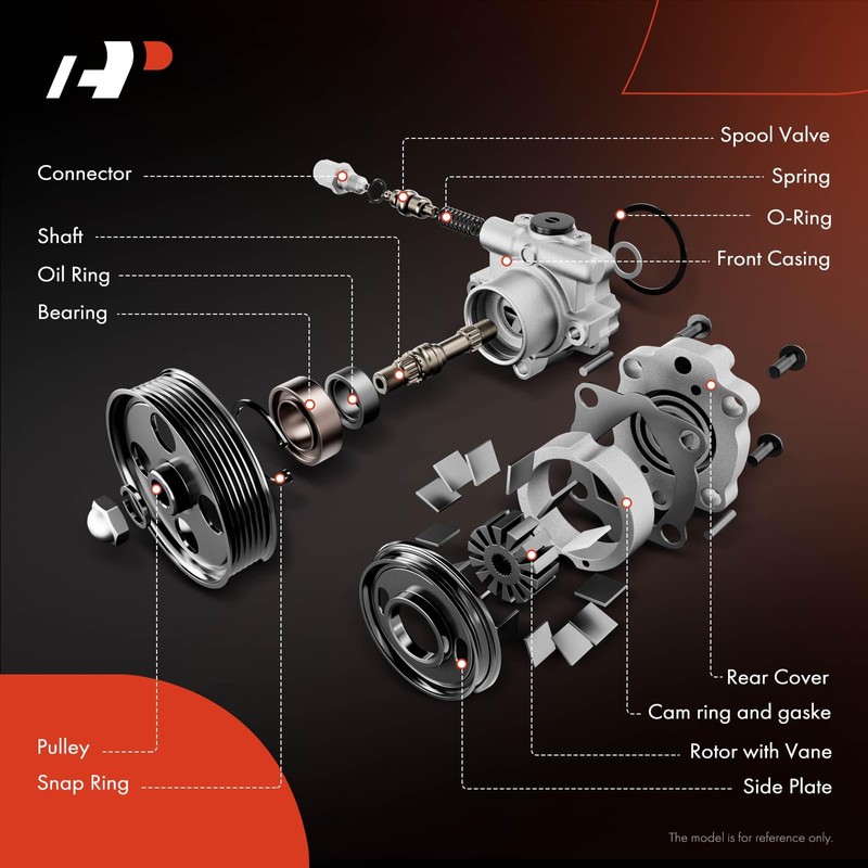 A-Premium Power Steering Pump with Pulley Compatible with Mitsubishi Montero