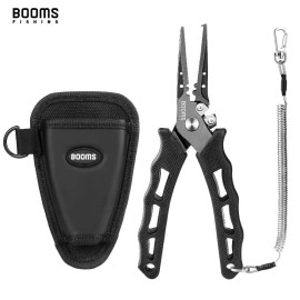 Booms Fishing 7" Fishing Tackle Pliers Tungsten Carbide Cutters,Sheath & Lanyard Stainless