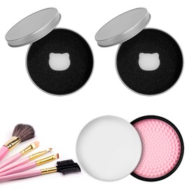 2 Box Color Removal Sponge Makeup Brush Cleaning Box and 1 Box Cleansing Balm,Easy to Clean Blenders Brushes Shampoo, Removes Shadow Color Cosmetic Colors for Daily Use Travel Set