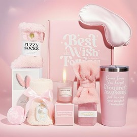 Regalos de Cumpleaños para Mujer, Canasta de Spa Relajante para Mujeres, Paquete de Cuidado Personal para Mujeres, Regalos de Día de la Mujer, Caja...