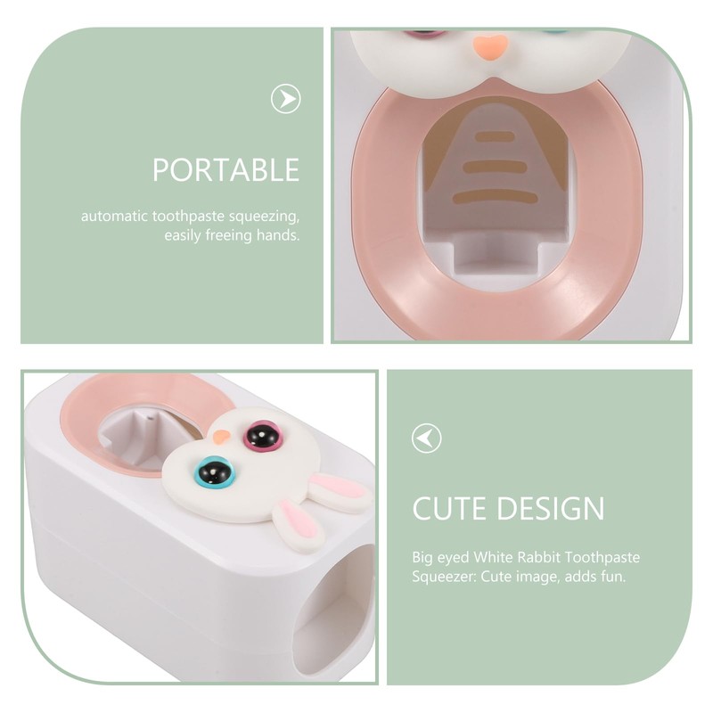 FOMIYES Automatic Toothpaste Dispenser Wall Mounted Toothpaste Holder Cute Bunny
