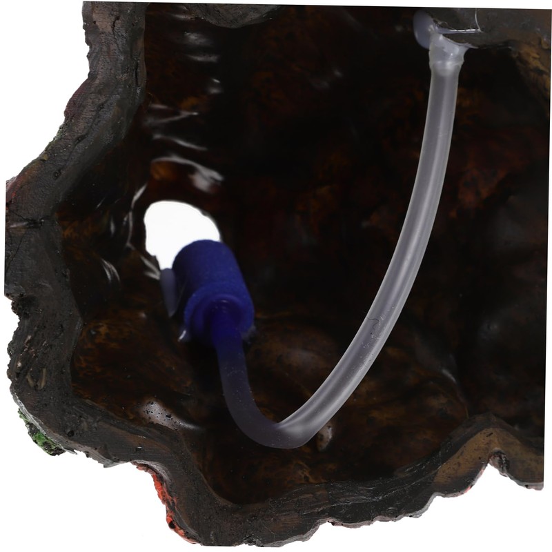 Kisangel 1Pc Pneumatic Volcano Decoration for Fish Tank Resin Aquarium