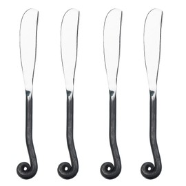 Gourmet Settings 4-Piece Spreader Knife Set-Treble Clef Collection-Polished/Matte Cheese and Butter Spreading Knives