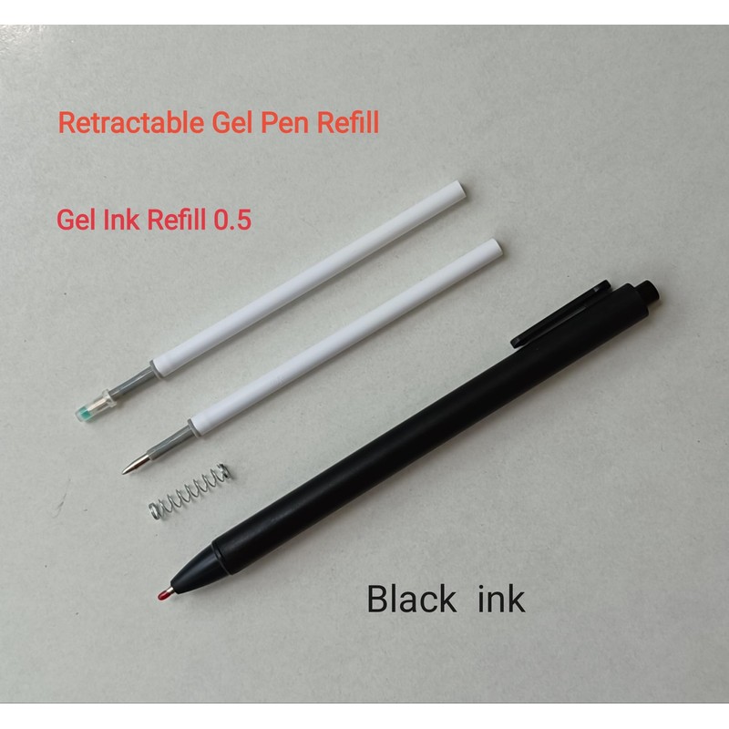 Twokiln 0.5 mm Pen Refill Black 4.3 Inch Gel Ink
