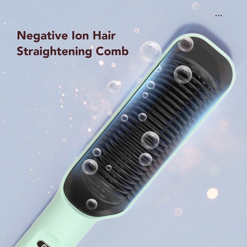 Negative Ion Hair Straightener Styling Comb Adjustable Even Heating Straightening