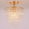 FRIXCHUR Mini Size Crystal Chandelier Modern Flush Mount Ceiling Light