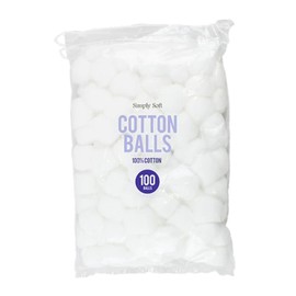 100 Pcs Cotton Balls, Cotton Wool Balls, Skin so Soft, 100% Pure Cotton Wool, Reusable Makeup Remover Balls, Cotton Wool Balls, Make-up Removal, Discs Face, Nails, Manicure (Cotton Ball)