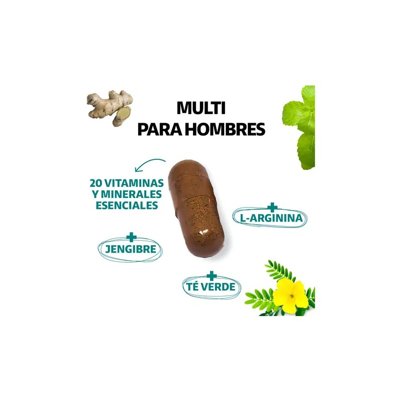 Multi Vitaminico Para Hombres Con Biotina, Manganeso, Te Verde, L