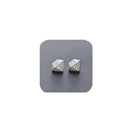 Unisex Diamond Shaped Stud Earrings for Man and Women Cubic Zirconia 925 Sterling Silver Geometric Diamond Triangle Minimalist Diamond Unique Small Thin Stud Earrings Jewelry Gift