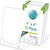 Remerry 12 Pcs Acrylic Sign Holder with Business Card Holder