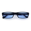 Mens Hippie Pimp Color Lens Narrow Rectangular Black Frame Sunglasses