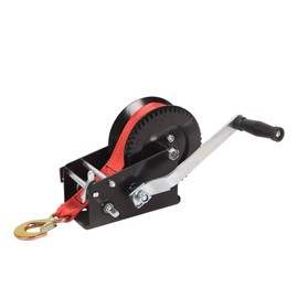 VAIDPRO Boat Trailer Winch Hand Winch 3500lbs Heavy Duty Hand Crank Winch with 33ft Polyester Strap, Manual Operated Ratchet ATV UTV Boat Trailer Marine
