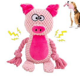 SHOKUTO Squeaky Dog Toys for Puppy Small Medium Large Dogs, Tug of War Dog Toy with Rope Legs, Interactive Dog Toys for Boredom, Durable Plush Dog Toy for Dog Birthday